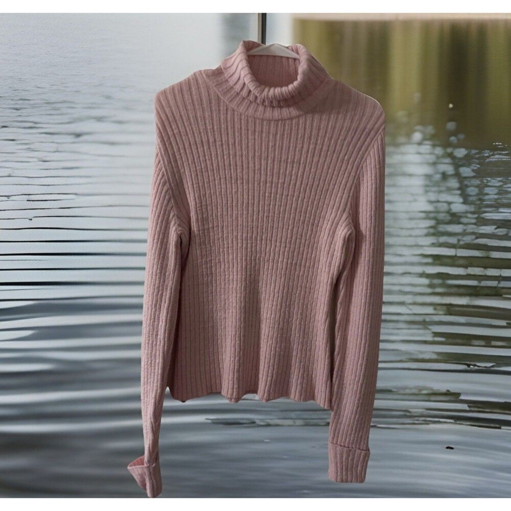 Y2K GASCO (Great American Sweater Co)SzM Barbie Pink Soft Turtleneck Sweater USA